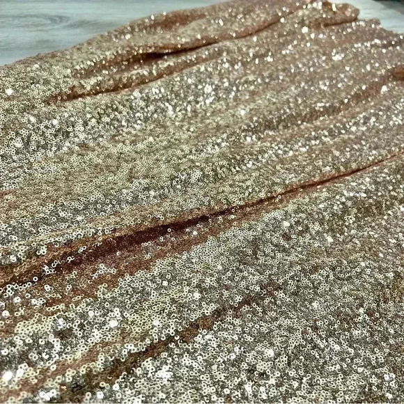 Revelry Hazel Gold Full Sequin Ball Gown New Year Dress Bridesmaid Maxi Size 8 - Picture 5 of 9